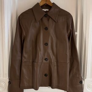Chocolate Brown Vince Leather Jacket
